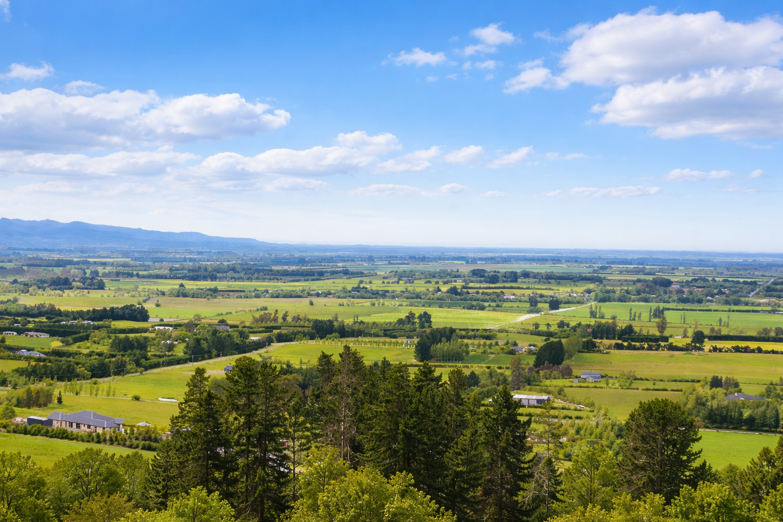 Scenic view over the Cust district